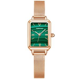 ❤️Rose Gold Mesh Watch with Green Dial❤️